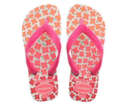 Havaianas Kids Flores Branco e Rosa | WestwingNow