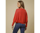 Blusa Decote Canoa em Linho Ampla Vermelho, Colorido | WestwingNow