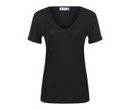 T-Shirt em Linho Gola V Preto | WestwingNow