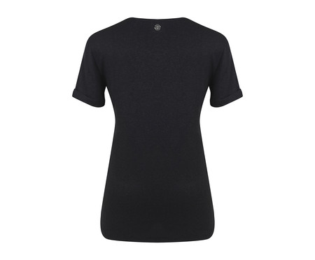 T-Shirt em Linho Gola V Preto | WestwingNow