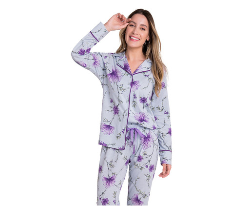 Pijama Manga Longa Americano Just Living Azul, Azul | WestwingNow