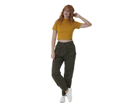 Calça Baggy Sarja Feminina Galapagos Access Verde Oliva | WestwingNow