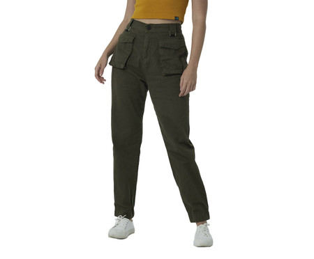 Calça Baggy Sarja Feminina Galapagos Access Verde Oliva | WestwingNow