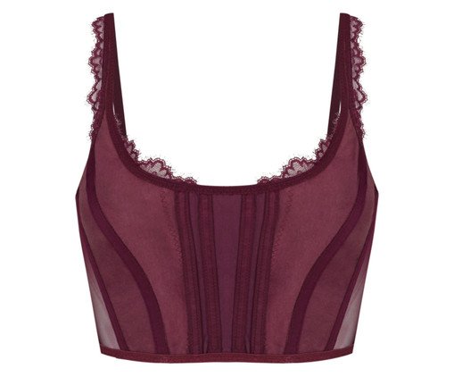 Corselet em Renda e Tule Roxo - 44, Colorido | WestwingNow