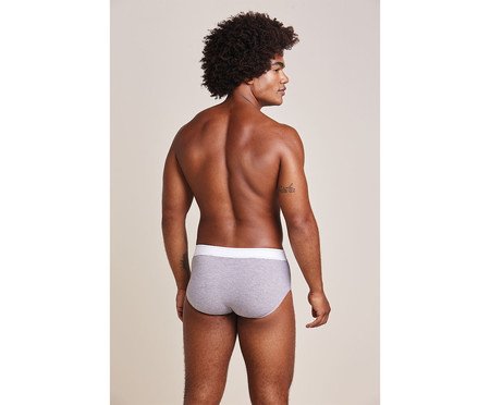 Cueca Slip em Algodão Cinza Mescla | Westwing