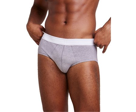 Cueca Slip em Algodão Cinza Mescla | Westwing