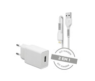 Carregador de Parede com Usb Cabo Lightning Branco Letron - 100cm | WestwingNow