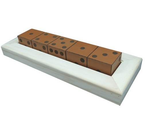 Jogo com Cinco Dados em Madeira Recouro - Caramelo, Caramelo | WestwingNow
