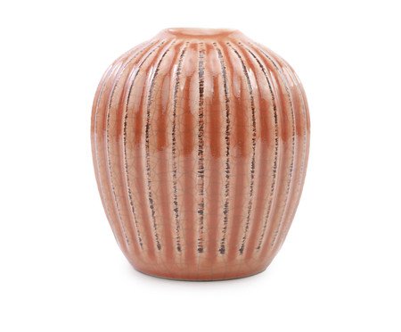 Vaso em Cerâmica com Textura Listra Terracota | Westwing
