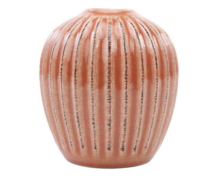 Vaso em Cerâmica com Textura Listra Terracota | Westwing