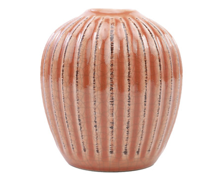 Vaso em Cerâmica com Textura Listra Terracota