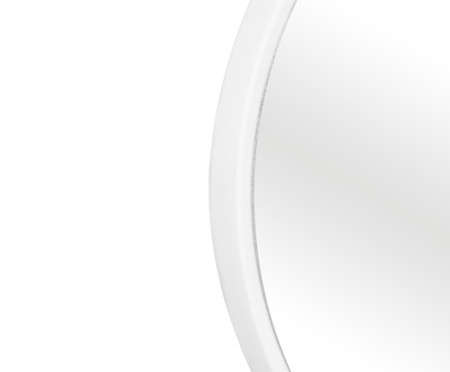 Espelho de Parede com Alça Round Effeil - Branco e Caramelo | WestwingNow