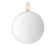 Espelho de Parede com Alça Round Effeil - Branco e Caramelo, Branco | WestwingNow