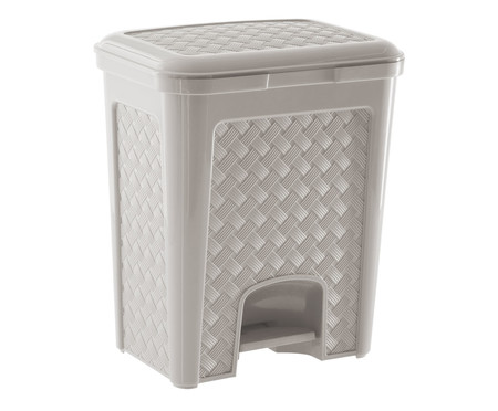 Lixeira com Pedal Rattan Creme - 13L