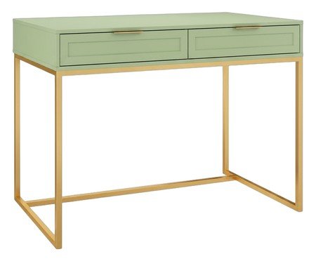 Escrivaninha Asine Verde Caruá e Dourado | Westwing