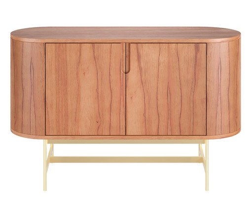 Buffet Curvo Evy Castanho e Dourado, Marrom | WestwingNow