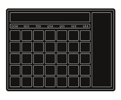 Adesivo De Parede Lousa Calendário, Preto | WestwingNow