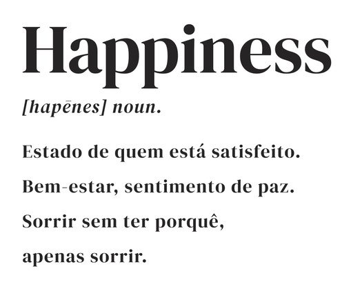 Poster Frase Hapiness, Preto | WestwingNow