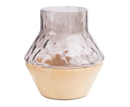 Vaso Fusion Trapézio Fumê Martelado - Natural | Westwing