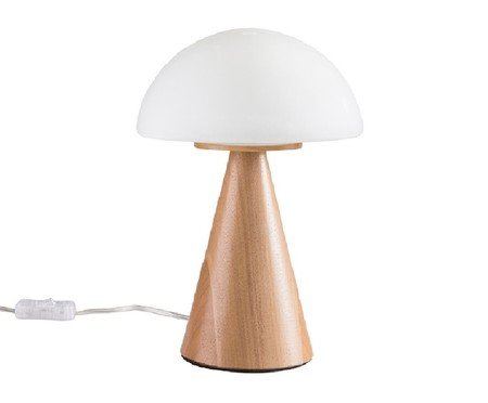 Abajur Cogumelo Grande Bivolt - Natural