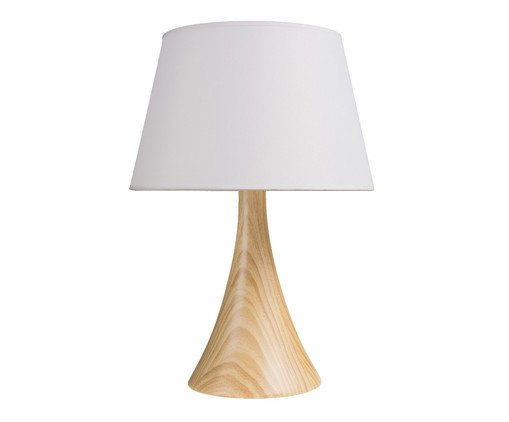 Abajur Isa Madeira Natural Cúpula Off White, Ambar | WestwingNow