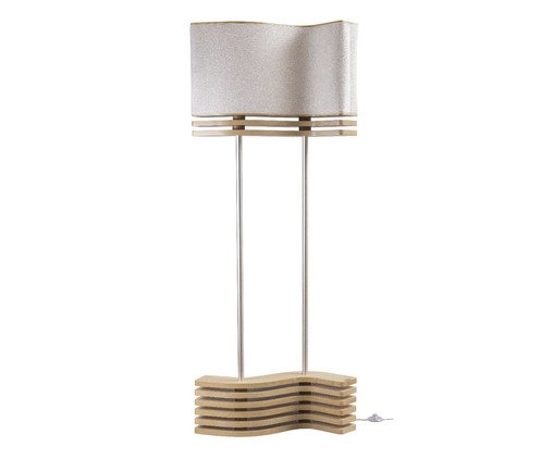 Luminária de Piso Copã com Cúpula em Linho Bivolt - Natural, Natural | WestwingNow