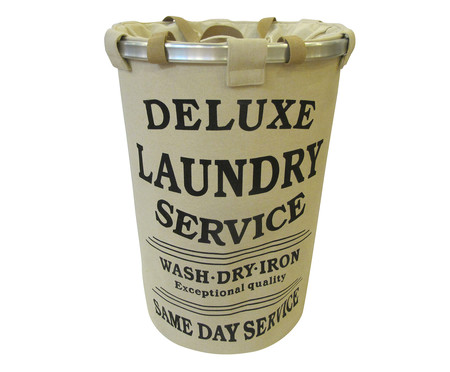 Cesto Organizador Deluxe Laundry Service - Creme