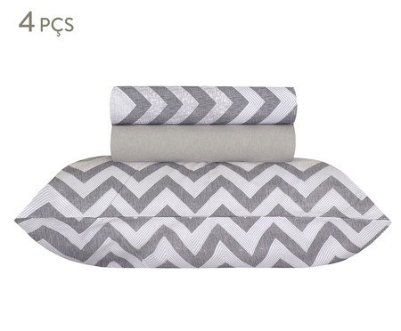 Jogo de Lençol Sonhare Prata Boston 180 Fios | Westwing