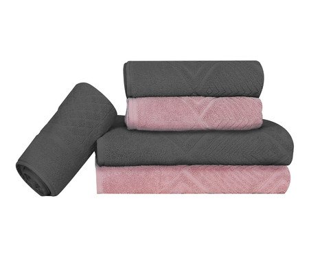 Jogo de Toalha Gris Rosa Antique Max | Westwing