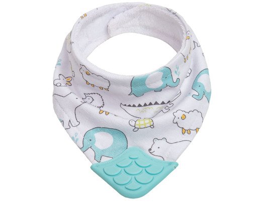 Bandana com Mordedor Sweet Animals Blue Colorido, multicolor | WestwingNow