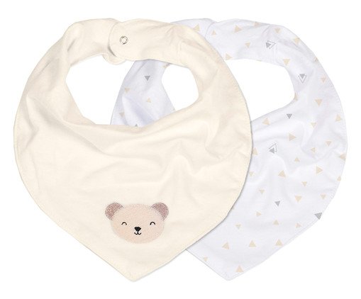 Jogo de Babadores Bandana Mami Bichuus Creme, multicolor | WestwingNow