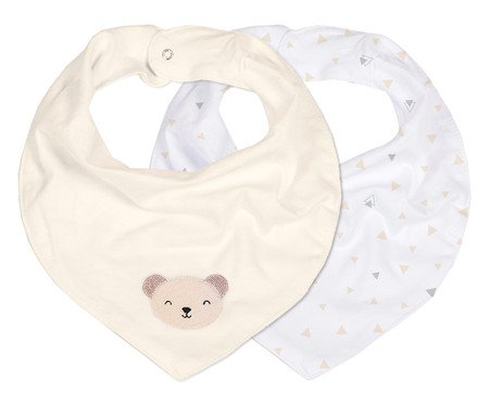 Jogo de Babadores Bandana Mami Bichuus Creme