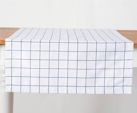inativo_Caminho de Mesa Panamá Grid Marinho - 50X150cm | Westwing