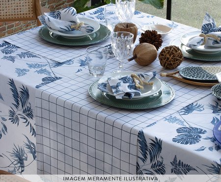 inativo_Caminho de Mesa Panamá Grid Marinho - 50X150cm | Westwing