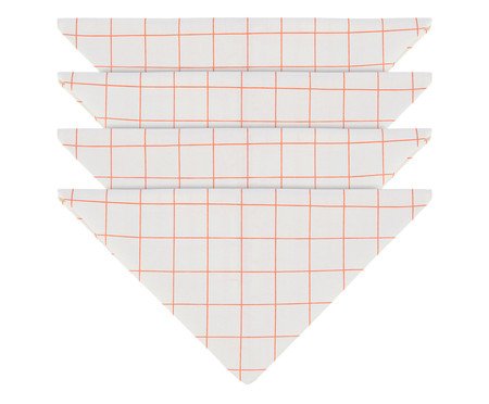 inativo_Jogo de Guardanapos Panamá Grid Coral - 45X45cm | Westwing