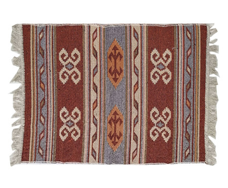 Tapete Indiano Kilim Vermelho