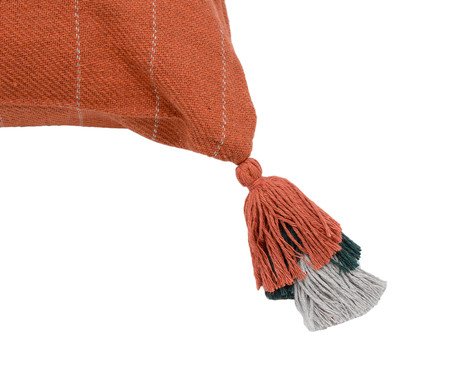 Capa de Almofada com Tassel Etnica Telha e Cinza | Westwing