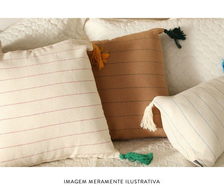 Capa de Almofada com Tassel Etnica Telha e Cinza | Westwing