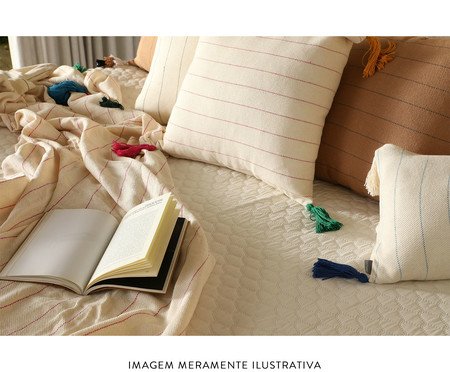 Capa de Almofada com Tassel Etnica Telha e Cinza | Westwing