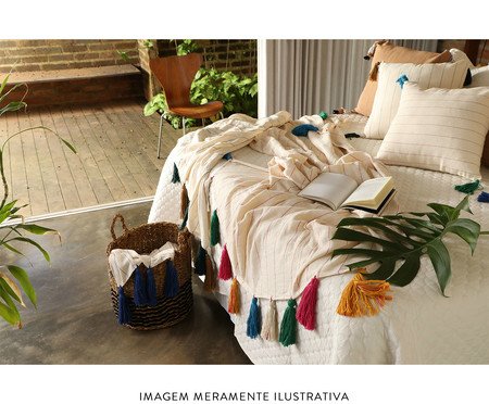 Capa de Almofada com Tassel Etnica Telha e Cinza | Westwing