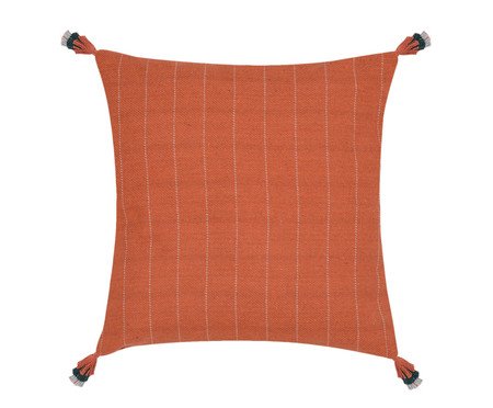 Capa de Almofada com Tassel Etnica Telha e Cinza | Westwing