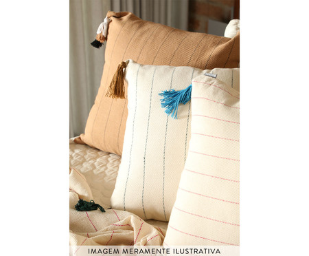 Capa de Almofada com Tassel Duna Preta e Bege | Westwing