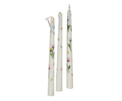 Jogo de Velas Castiçal Flores, Colorido | WestwingNow