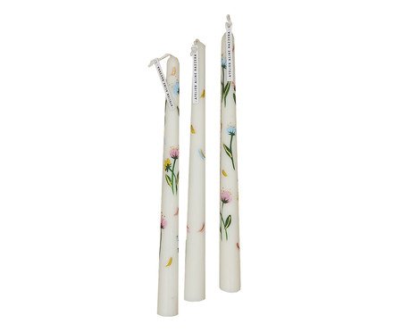 Jogo de Velas Castiçal Flores | Westwing