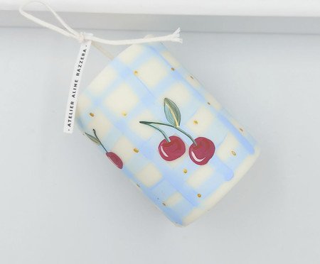 Vela Pilar Cherry Xadrez Azul | Westwing