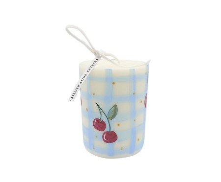 Vela Pilar Cherry Xadrez Azul | Westwing
