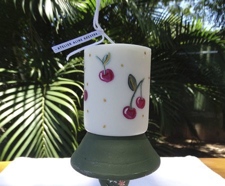 Vela Pilar Cherry Branco | Westwing