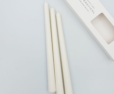 Jogo de Velas Lisa Branca | Westwing
