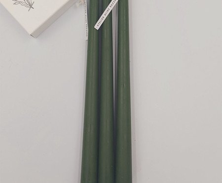 Jogo de Velas Lisa Verde Escuro | Westwing