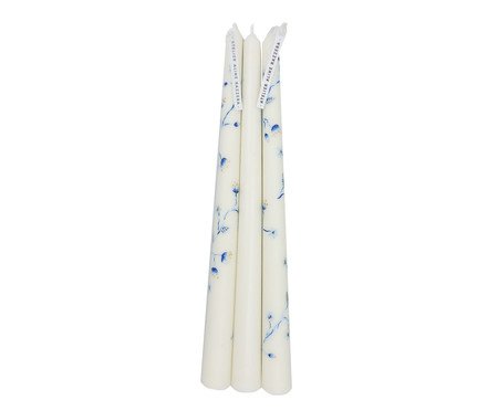 Jogo de Velas Castiçal Blue Flowers | Westwing